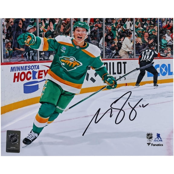 Matt Boldy Minnesota Wild Autographed 8" x 10" Green Alternate Jersey Celebration Photograph - Fanatics Authentic Certified