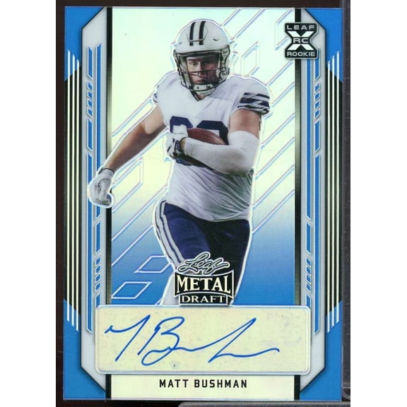 Matt Bushman Rookie Card 2021 Leaf Metal Draft Blue #MB1