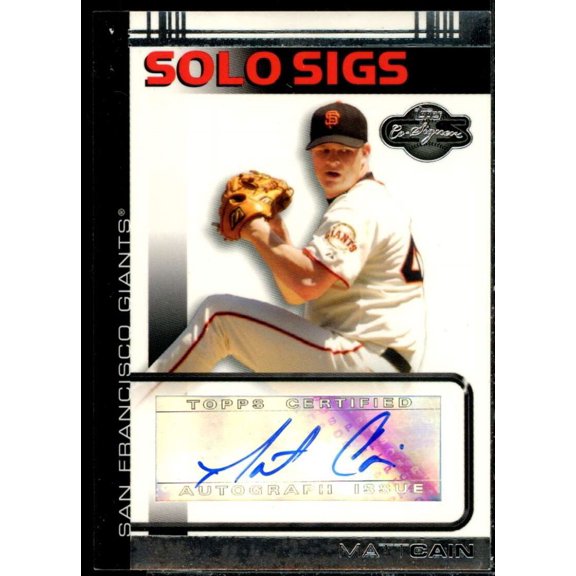 Matt Cain Card 2007 Topps Co-Signers Solo Sigs #MC