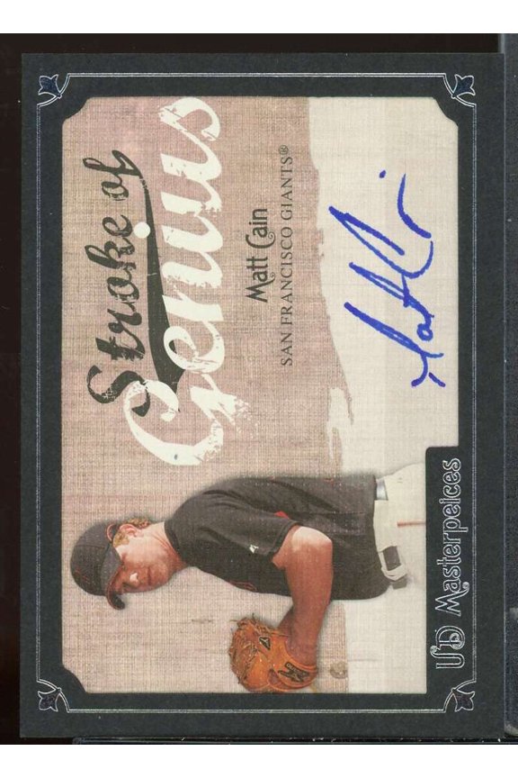 Matt Cain Card 2007 UD Masterpieces Stroke of Genius Signatures #MC