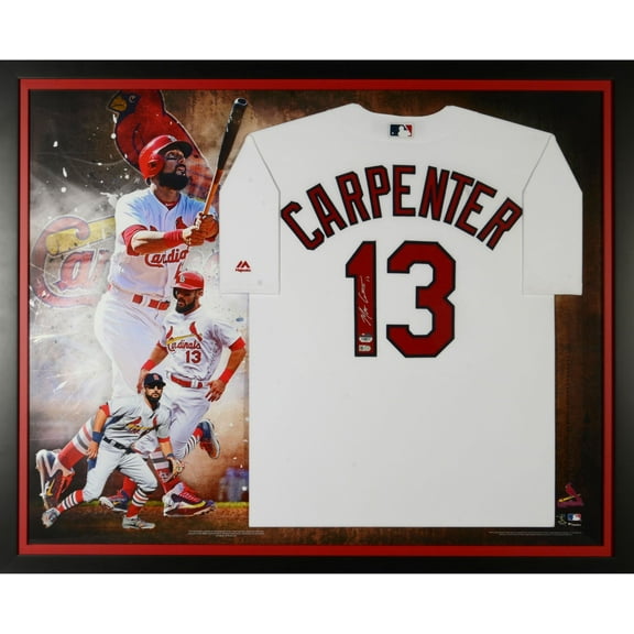 Matt Carpenter St. Louis Cardinals Framed Autographed Majestic White Replica Jersey Collage - Fanatics Authentic Certified