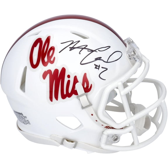 Matt Corral Ole Miss Rebels Autographed Riddell White Alternate Speed Mini Helmet - Fanatics Authentic Certified