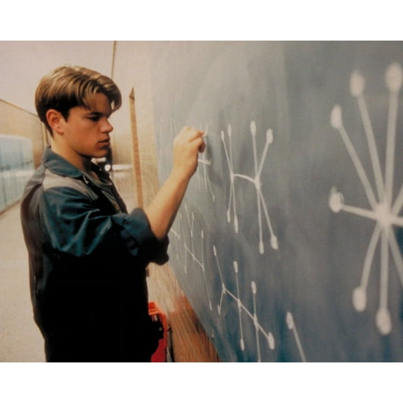 Matt Damon In Good Will Hunting Math Equation On Blackboard 24X36 Classic Hollywood Poster