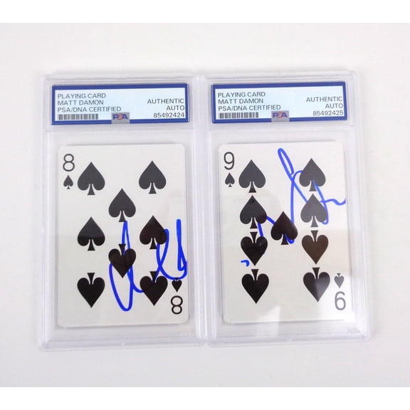 Matt Damon Signed Autograph Rounders Winning Hand Playing Cards PSA/DNA COA