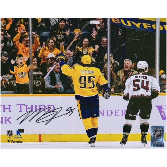 Matt Duchene Nashville Predators Autographed 8" x 10" Gold Jersey Celebrating Photograph - Fanatics Authentic Certified