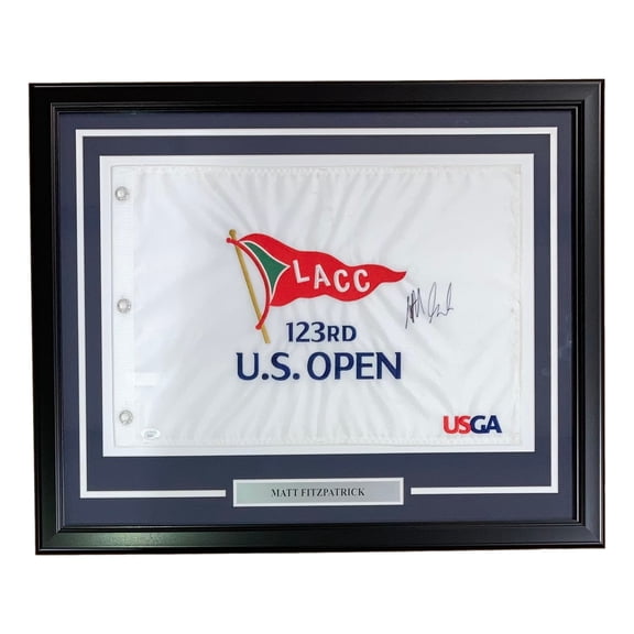 Matt Fitzpatrick Signed Framed 123rd US Open Golf Flag JSA