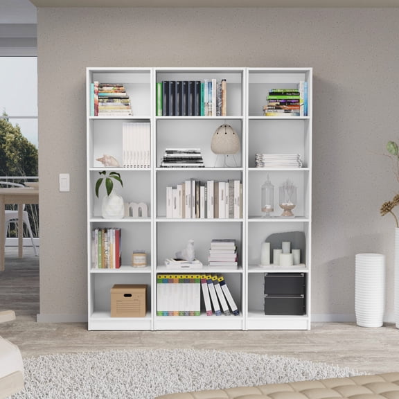 Matt Gray/White Finish Home Bookcase | For Modern Home and Office | Made of Durable Particle Board
