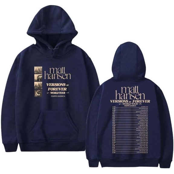 Matt Hansen Versions of Forever Tour 2025 Merch Hoodie Pockets Drawstring Unisex Hooded Sweatshirt Fashion Clothing