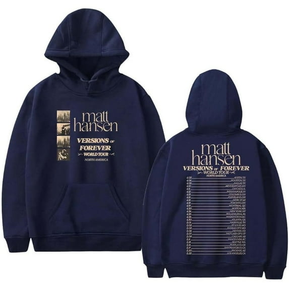 Matt Hansen Versions of Forever Tour 2025 Merch Hoodie Pockets Drawstring Unisex Hooded Sweatshirt Fashion Clothing