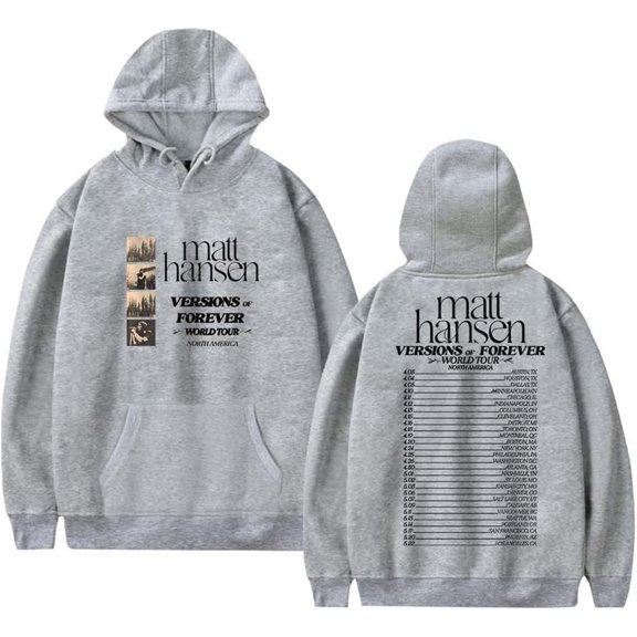 Matt Hansen Versions of Forever Tour 2025 Merch Hoodie Pockets Drawstring Unisex Hooded Sweatshirt Fashion Clothing