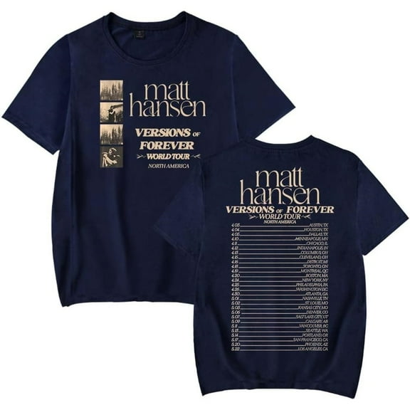 Matt Hansen Versions of Forever Tour 2025 Merch Short Sleeve T-shirt Unisex Fashion Crew Neck Top