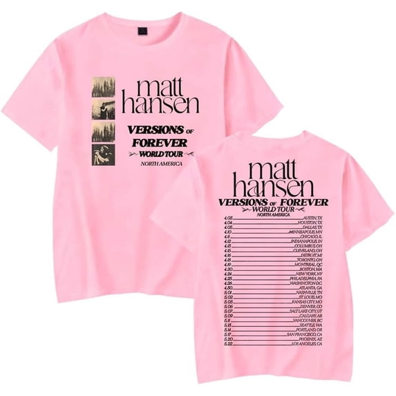 Matt Hansen Versions of Forever Tour 2025 Merch Short Sleeve T-shirt Unisex Fashion Crew Neck Top
