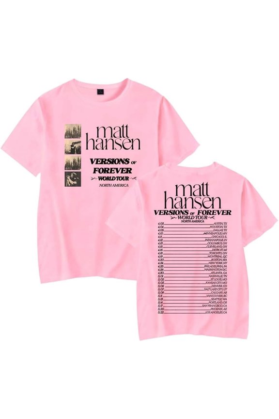 Matt Hansen Versions of Forever Tour 2025 Merch Short Sleeve T-shirt Unisex Fashion Crew Neck Top