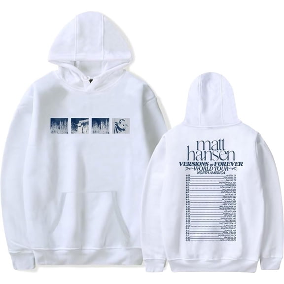 Matt Hansen Versions of Forever Tour Merch Hoodie Pockets Drawstring Unisex Hooded Sweatshirt Fashion Clothing