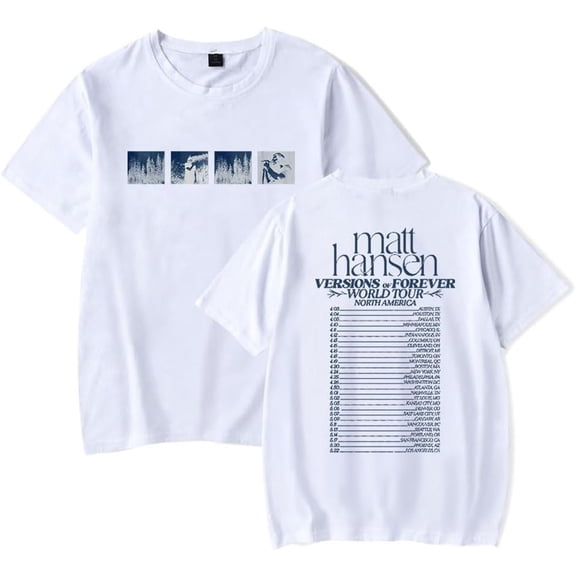Matt Hansen Versions of Forever Tour Merch Short Sleeve T-shirt Unisex Fashion Crew Neck Top