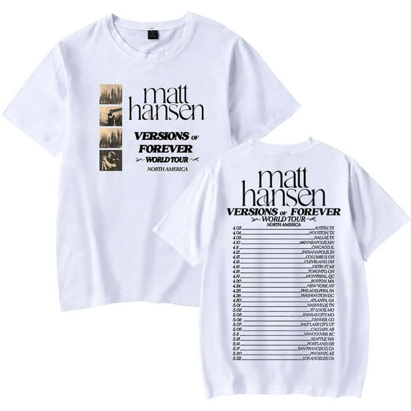Matt Hansen Versions of Forever Tour Merch T-Shirt Women Men Crewneck Casual Short Sleeve Tee