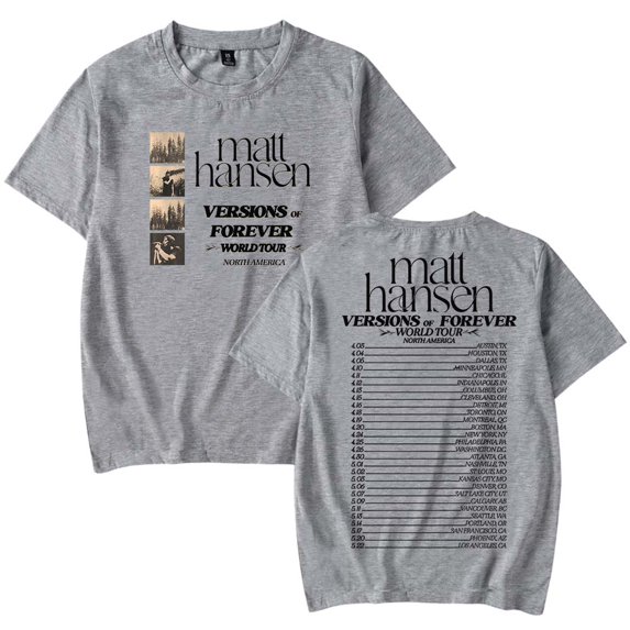 Matt Hansen Versions of Forever Tour Merch T-Shirt Women Men Crewneck Casual Short Sleeve Tee