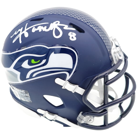 Matt Hasselbeck Autographed Seattle Seahawks Blue Speed Mini Helmet Beckett BAS Witness 230081