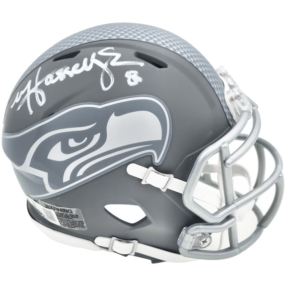 Matt Hasselbeck Autographed Seattle Seahawks Slate Gray Speed Mini Helmet Beckett BAS Witness 230082