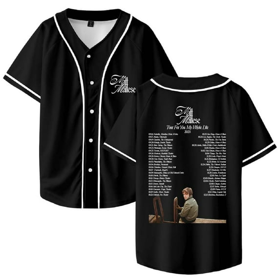 Matt Maltese Tour For You My Whole Life 2025 Baseball Jersey V-Neck Shirt Women Men Short Sleeve Streetwear Clothes