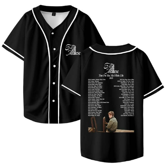 Matt Maltese Tour For You My Whole Life 2025 Baseball Jersey V-Neck Shirt Women Men Short Sleeve Streetwear Clothes