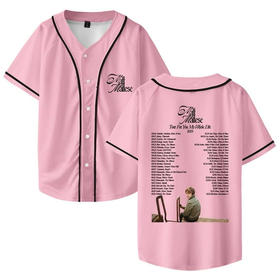 Matt Maltese Tour For You My Whole Life 2025 Baseball Jersey V-Neck Shirt Women Men Short Sleeve Streetwear Clothes