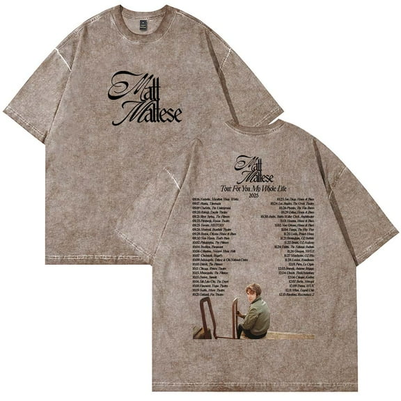 Matt Maltese Tour For You My Whole Life 2025 Cotton T-Shirt Wash Tee Women Men Short Sleeve Crewneck Tee
