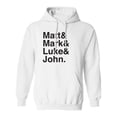 thumbnail image 1 of Matt & Mark & Luke & John Adult Hooded Sweatshirt, 1 of 3