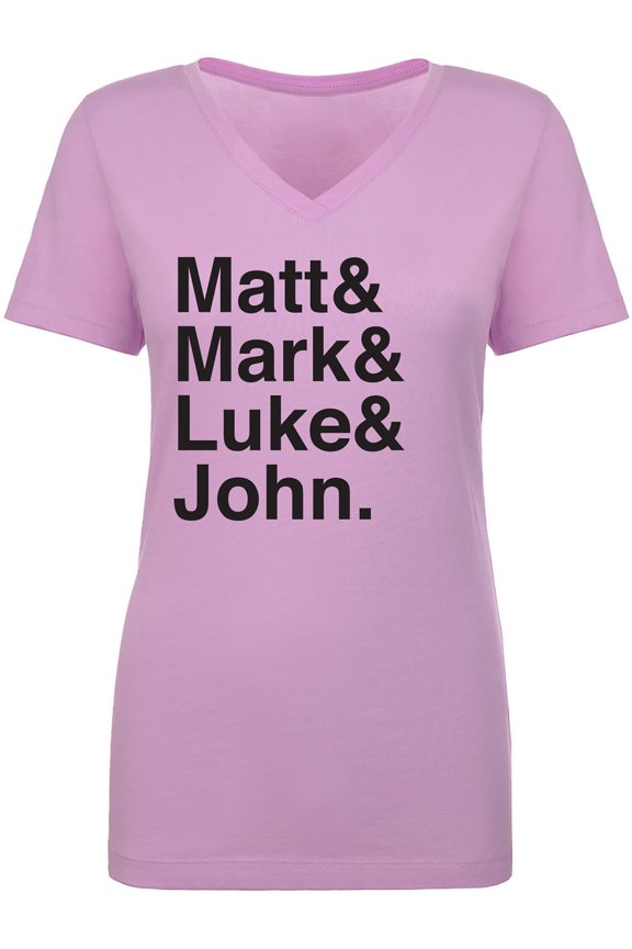 Matt & Mark & Luke & John Womens V-Neck T-Shirt