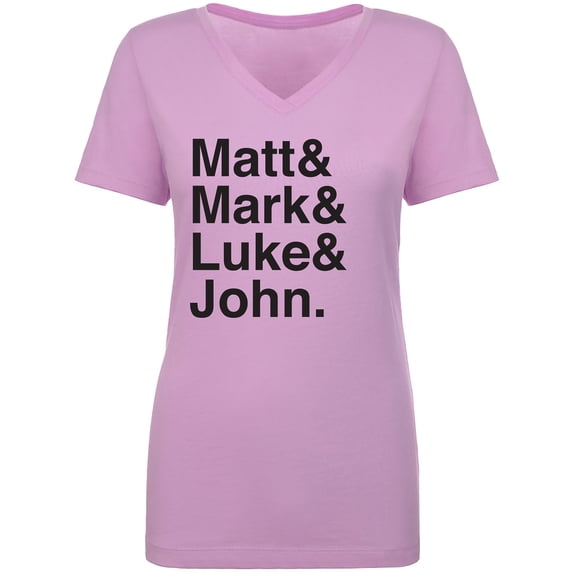 Matt & Mark & Luke & John Womens V-Neck T-Shirt