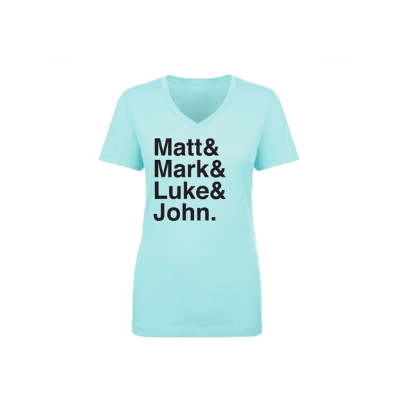 Matt & Mark & Luke & John Womens V-Neck T-Shirt