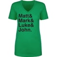 thumbnail image 1 of Matt & Mark & Luke & John Womens V-Neck T-Shirt, 1 of 2