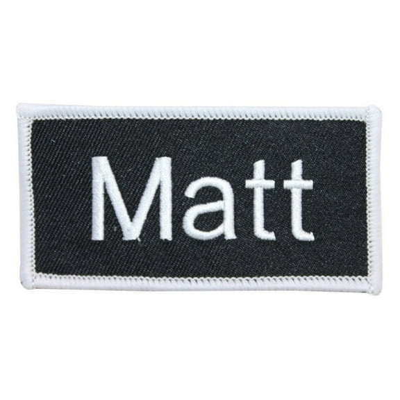 Matt Name Tag Patch Uniform ID Work Shirt Badge Embroidered Iron On Applique