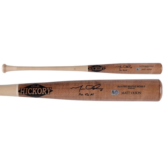 Matt Olson Atlanta Braves Autographed Old Hickory Game Model Bat with "For The A!" Inscription - Fanatics Authentic Certified
