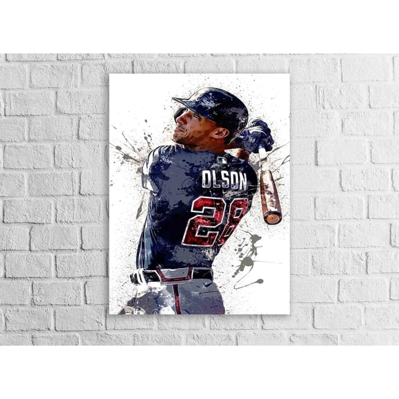 Matt Olson Atlanta Braves Gallery Wrap Man Cave Wall Art, Unframed Poster