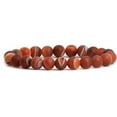 thumbnail image 1 of Matt Red Dream Agate Gemstone 8mm Round Beads Stretch Bracelet 7 Inch Unisex, 1 of 1