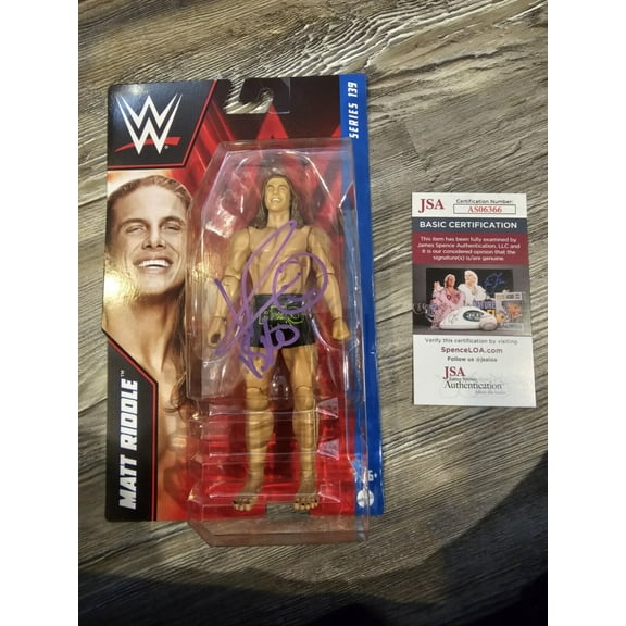 Matt Riddle signature & Inscribed BRO BASIC 139 MATTEL Action Figure JSA COA
