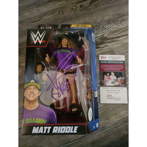 Matt Riddle signature & Inscribed BRO Elite Top Picks Action Figure JSA COA