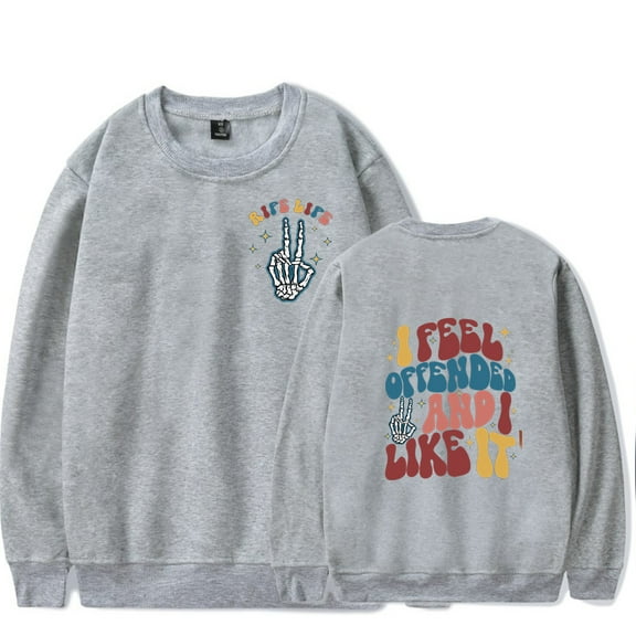 Matt Rife Crew Neck Sweatshirt I feel offended Andi Like It Popular Graphic Print Crew Neck Unisex Trendy Casual Streetwear Sweatshirt