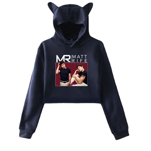 Matt Rife Hoodie Sweatshirts Crop top Printing Comedian for Girls Cat Ear Youth Streetwear Clothes Casual