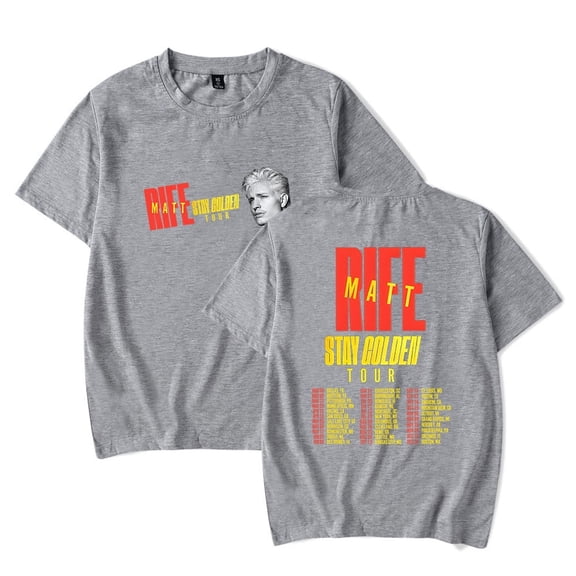 Matt Rife Stay Golden Tour 2025 Merch T-shirt Unisex Classic Print Short Sleeve Trendy Clothing
