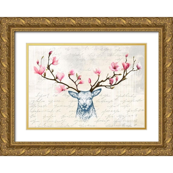 Matt, Spencer 14x11 Gold Ornate Wood Framed with Double Matting Museum Art Print Titled - King of the Wilderness