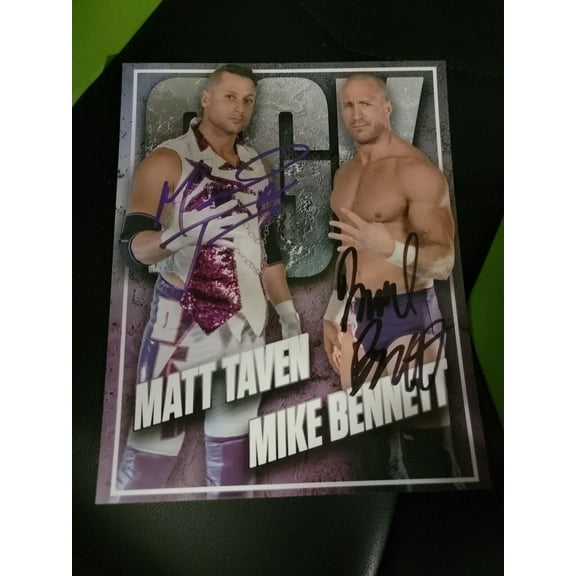 Matt Taven MIKE BENNETT OGK signature 8x10 Wrestling WWE NJPW ROH