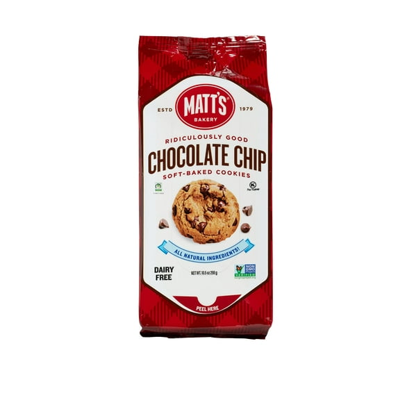 Matt's Bakery Soft Baked Chocolate Chip Cookies, 10.5 oz, All-Natural Ingredients