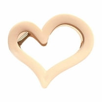 Matte Acrylic Heart Hair Claw Clip (1PC) - Medium Size Non- Jaw Clip for Women & Girls - Trendy Hair Accessory for Thick, Thin & All Hair Types - Cute Styling Clip for Everyday Use