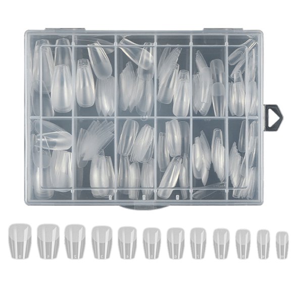 Matte Almond False Nail Tips Full Cover Fake Nail Tapered Square Press On Nail