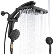 Matte Black 12-Inch Rain Shower Head with Handheld Sprayer, Magnetic