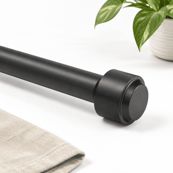 Matte Black 132"/11FT Fixed Length Non-Adjustable Drapery Curtain Rod