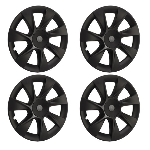 Matte Black 19 Inch Wheel Hub Cap Turbine Design Rim Protector Replacement for Tesla Model Y 2020 - 2023 19 in / 48.3 cm 4 Pack Hubcaps