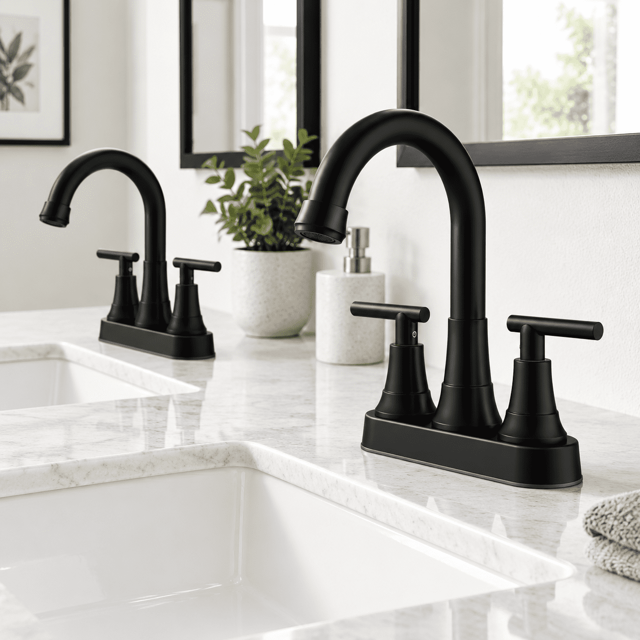 Center Faucet Inlets Matte Black × 2 4 Inch Centerset Sink Bathroom Faucet 2-Pack - Walmart.com